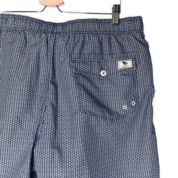 Ted Baker London Swim Trunks Shorts Mesh Lined Navy Blue White Patterns XXL - Picture 9 of 12